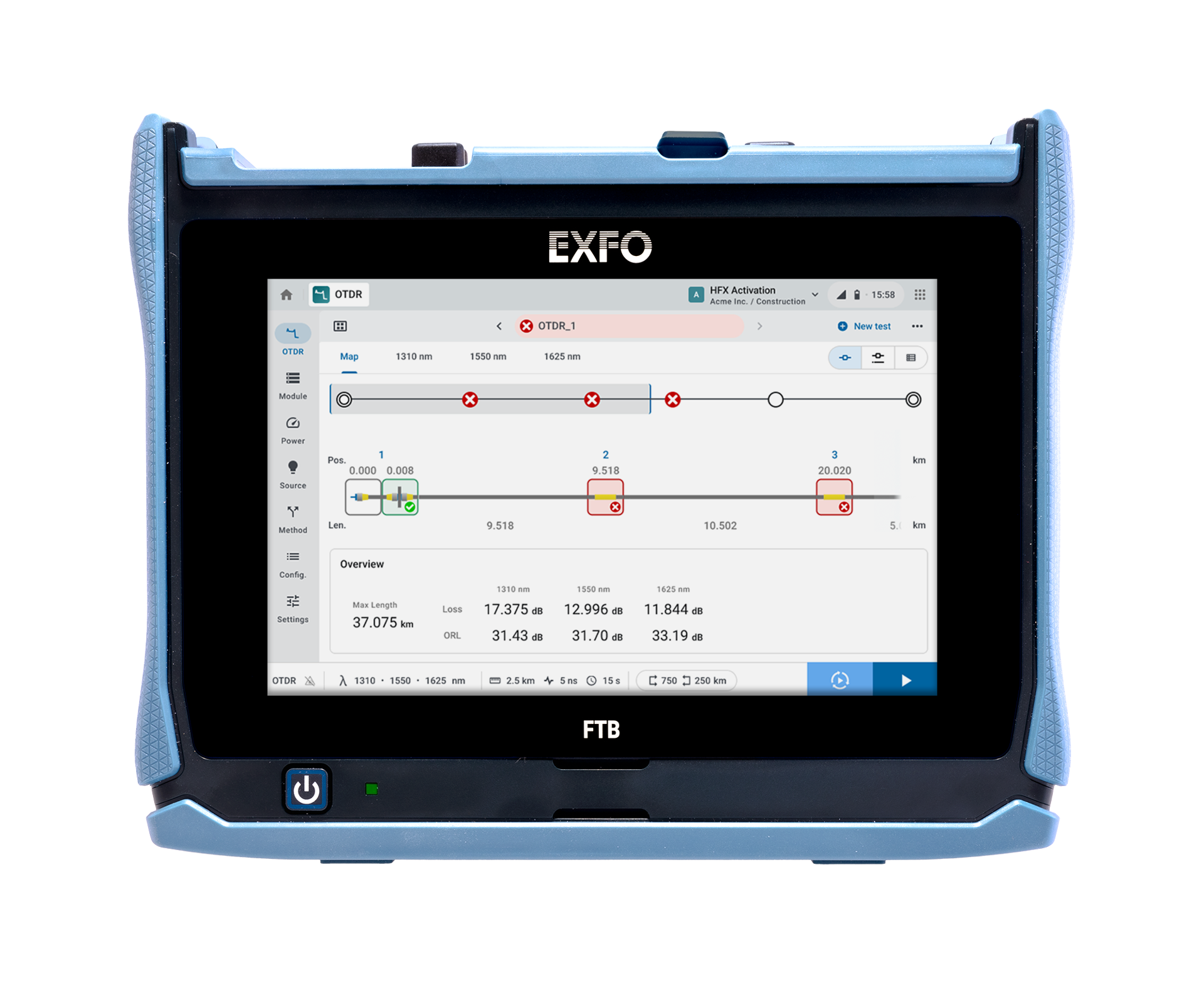 EXFO FTB-LITE-720D fyrkanalig fiberoptisk testare