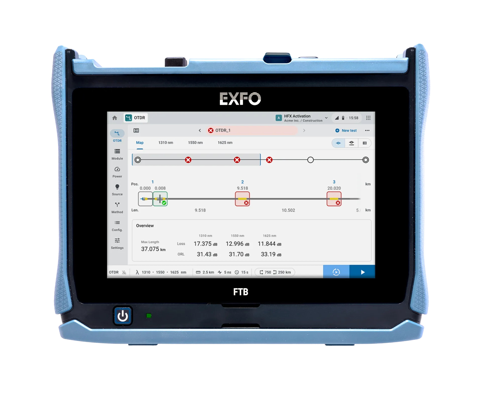 EXFO FTB-LITE-720D-SM8-XX optisk tidsdomän reflektometer