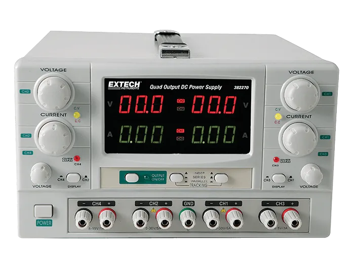 Extech 382270 Fyrkällad DC-strömförsörjning