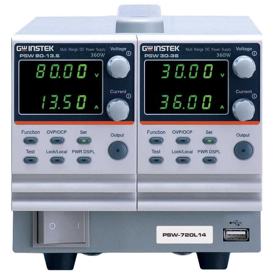 GW Instek PSW-720L25 DC-strömförsörjning, tvåkanalig