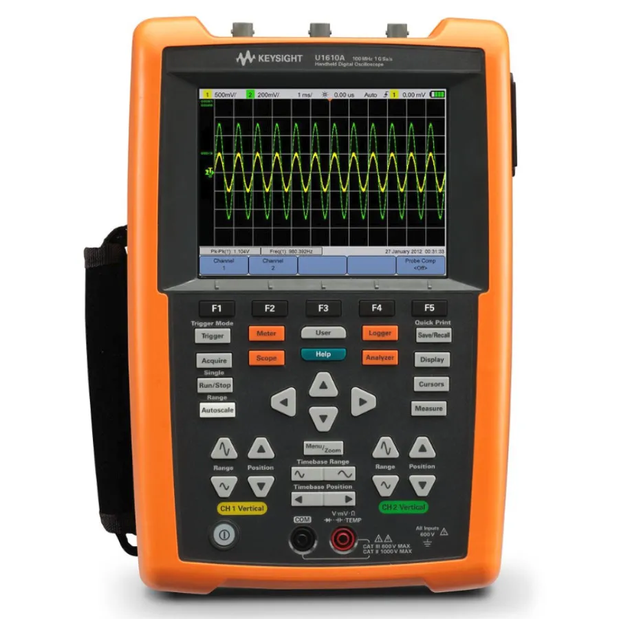 Keysight U1610A 100 MHz 2-kanals handhållen oscilloskop