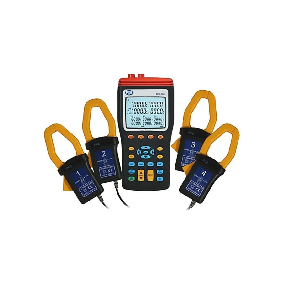 PCE Instruments PCE-360 Enfas och Trefas Effektklämzmätare