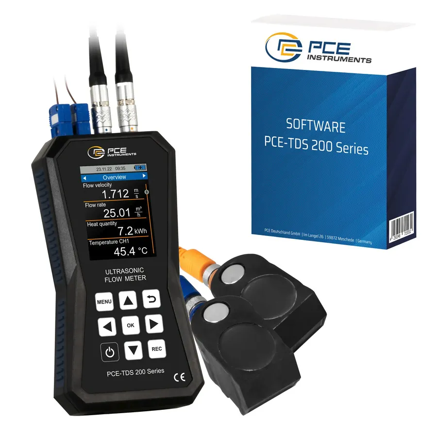 PCE Instruments PCE-TDS 200+ M-SW-KIT ultraljuds flödesmätare
