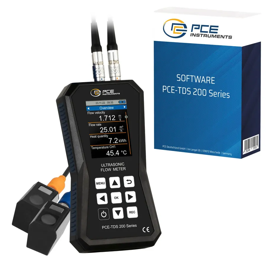 PCE Instruments PCE-TDS 200 S-SW-KIT Ultraljuds-flödesmätare med programvara