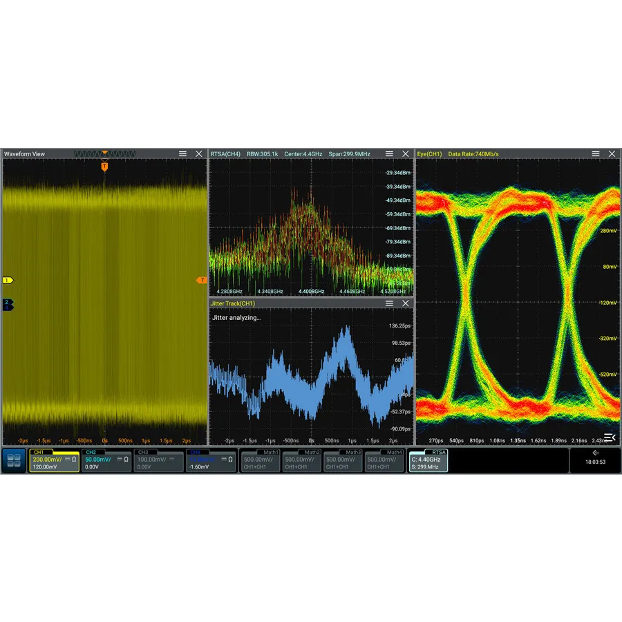 RIGOL DS70000-JITTA Alternativ för ögondiagram och jitteranalys