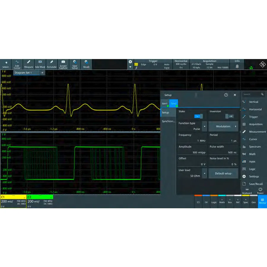 Rohde & Schwarz MXO4-B6 godtyckligt vågformgenerator-alternativ
