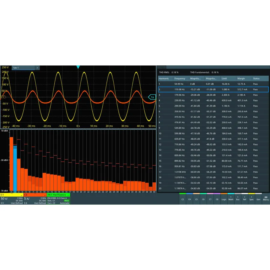 Rohde & Schwarz MXO5-K31 alternativ för kraftanalys