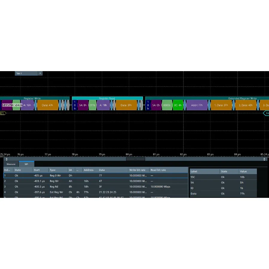 Rohde & Schwarz MXO5C-K550 MIPI låg-hastighetsprotokoll