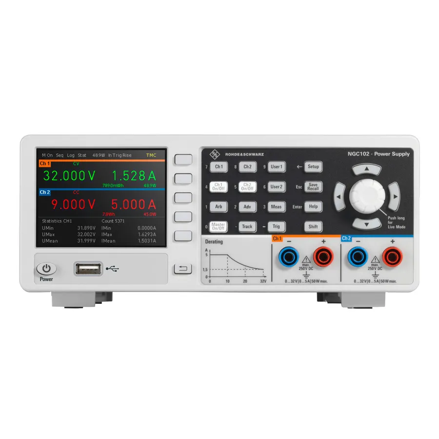 Rohde & Schwarz NGC102-G strömförsörjning med två utgångar