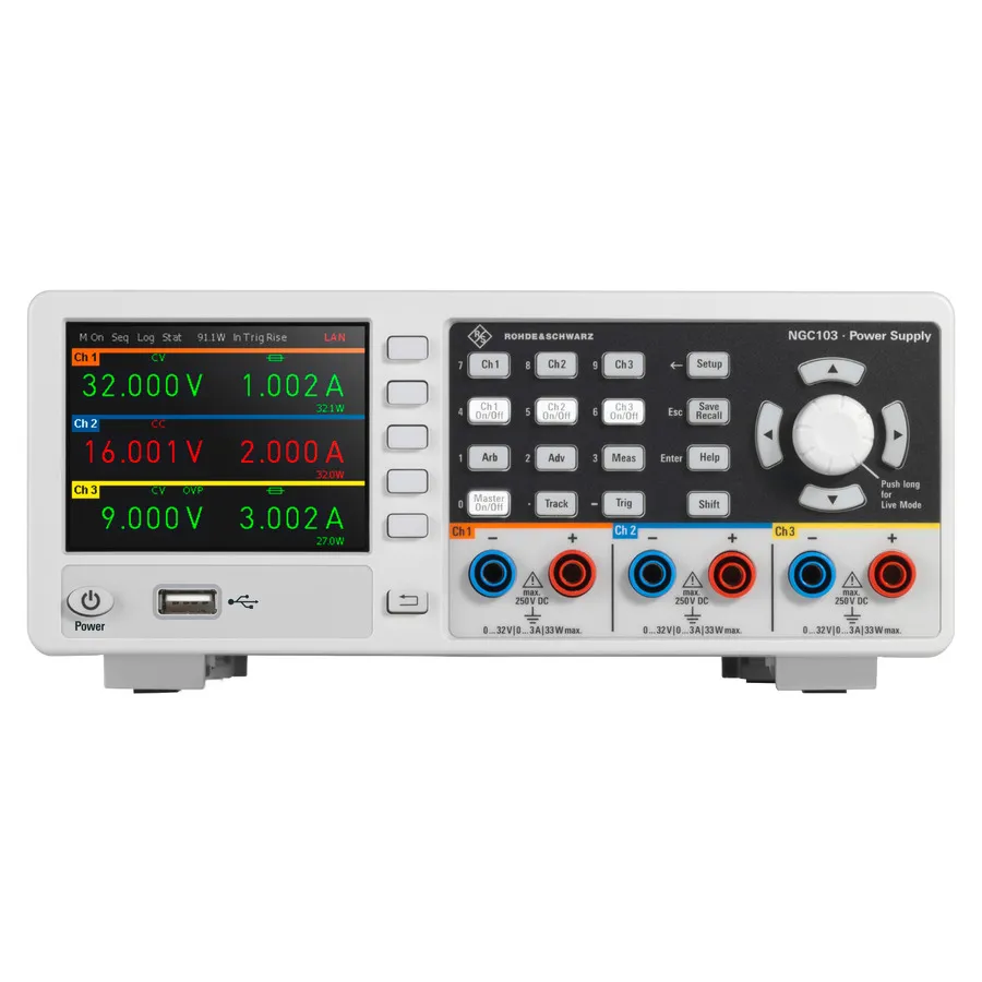 Rohde & Schwarz NGC103-G strömförsörjning med tre utgångar