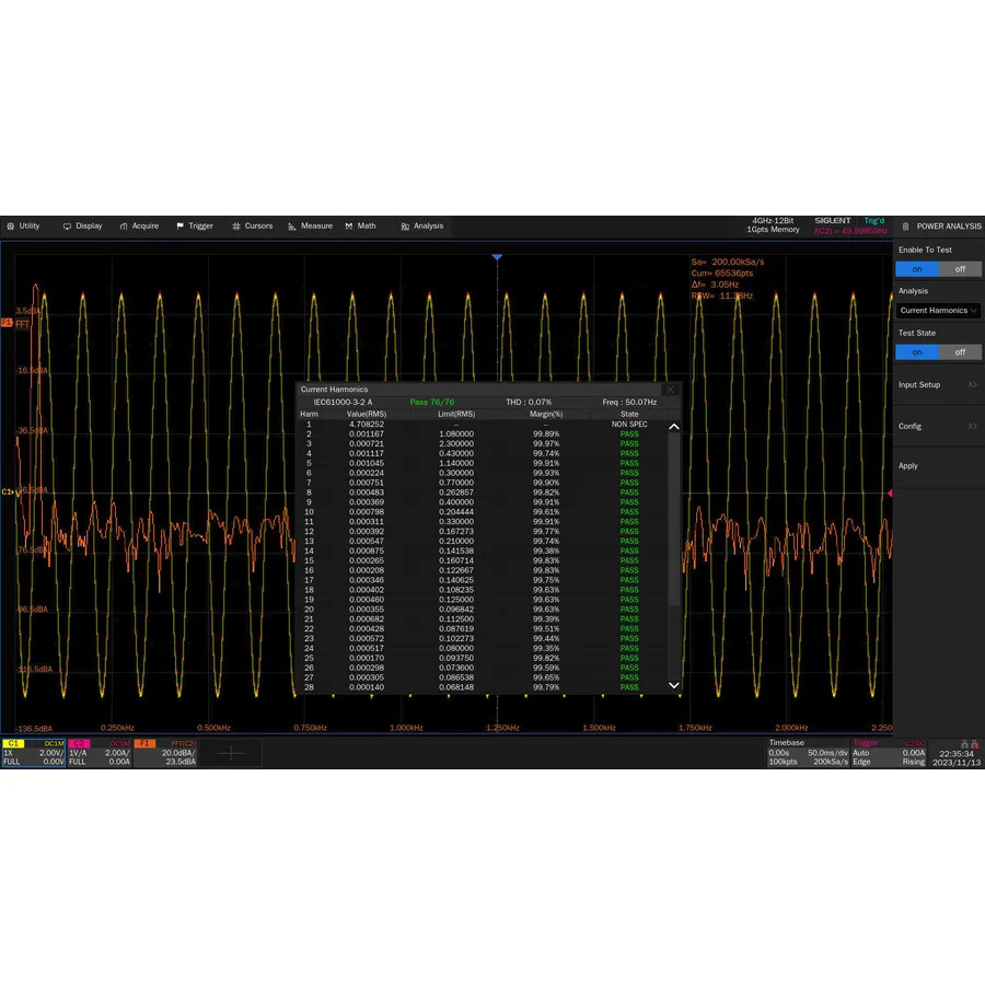 Siglent SDS7000A-PA effektanalys alternativ