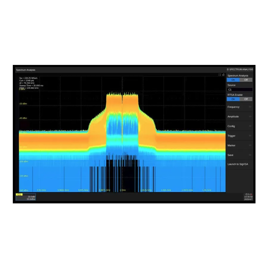 Siglent SDS7000A-RFA RTSA/DDC signalanalys mjukvara