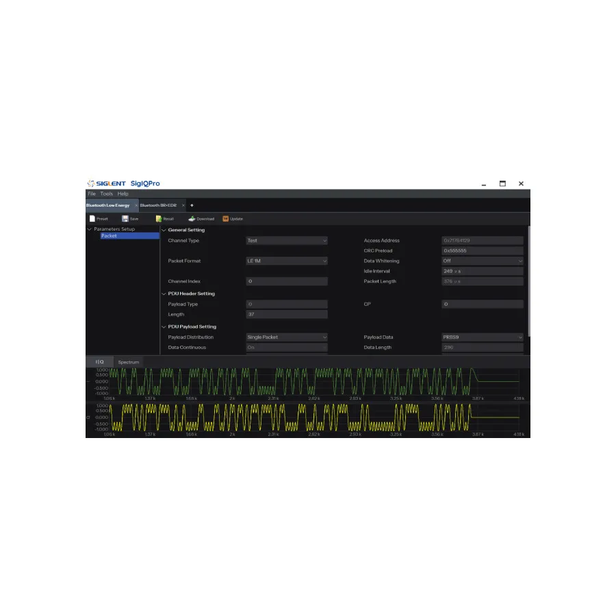 Siglent SigIQPro-BT Bluetooth-signalgeneringsprogram