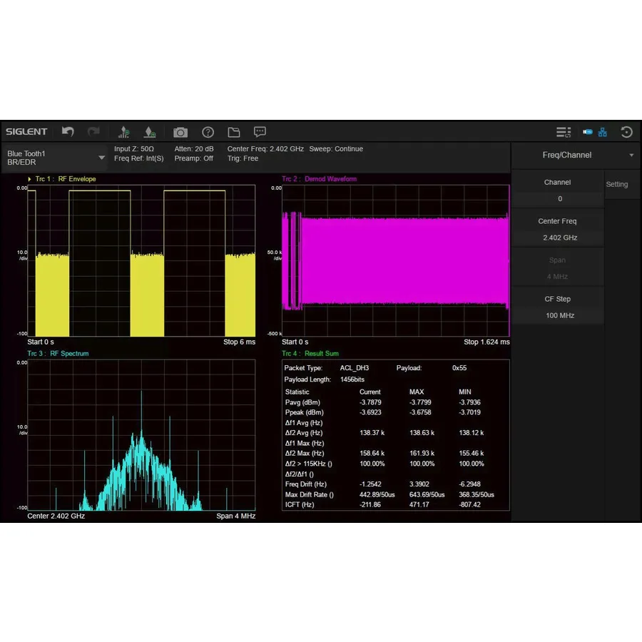 Siglent SSA5000-BT Bluetooth-signalmätningsprogram